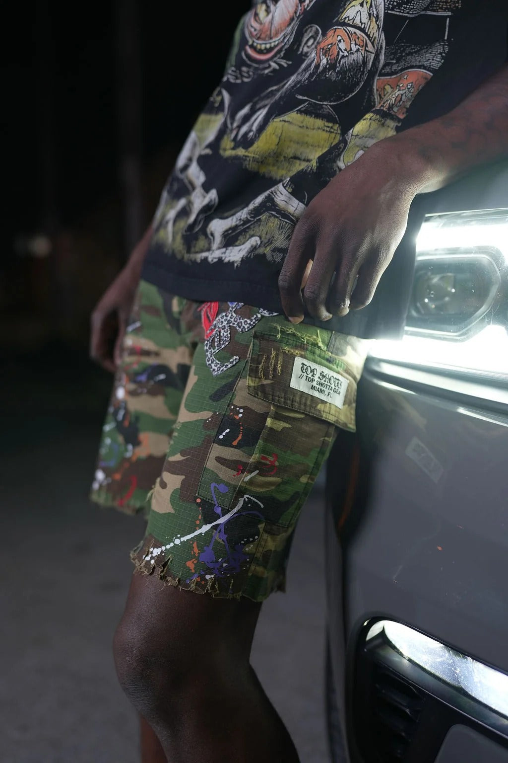 Ink & Camo Cargo Shorts